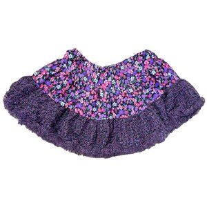 Forever 21 Easy Breezy Playful Fun Tiered Floral Short Skirt Fringe Trim Medium